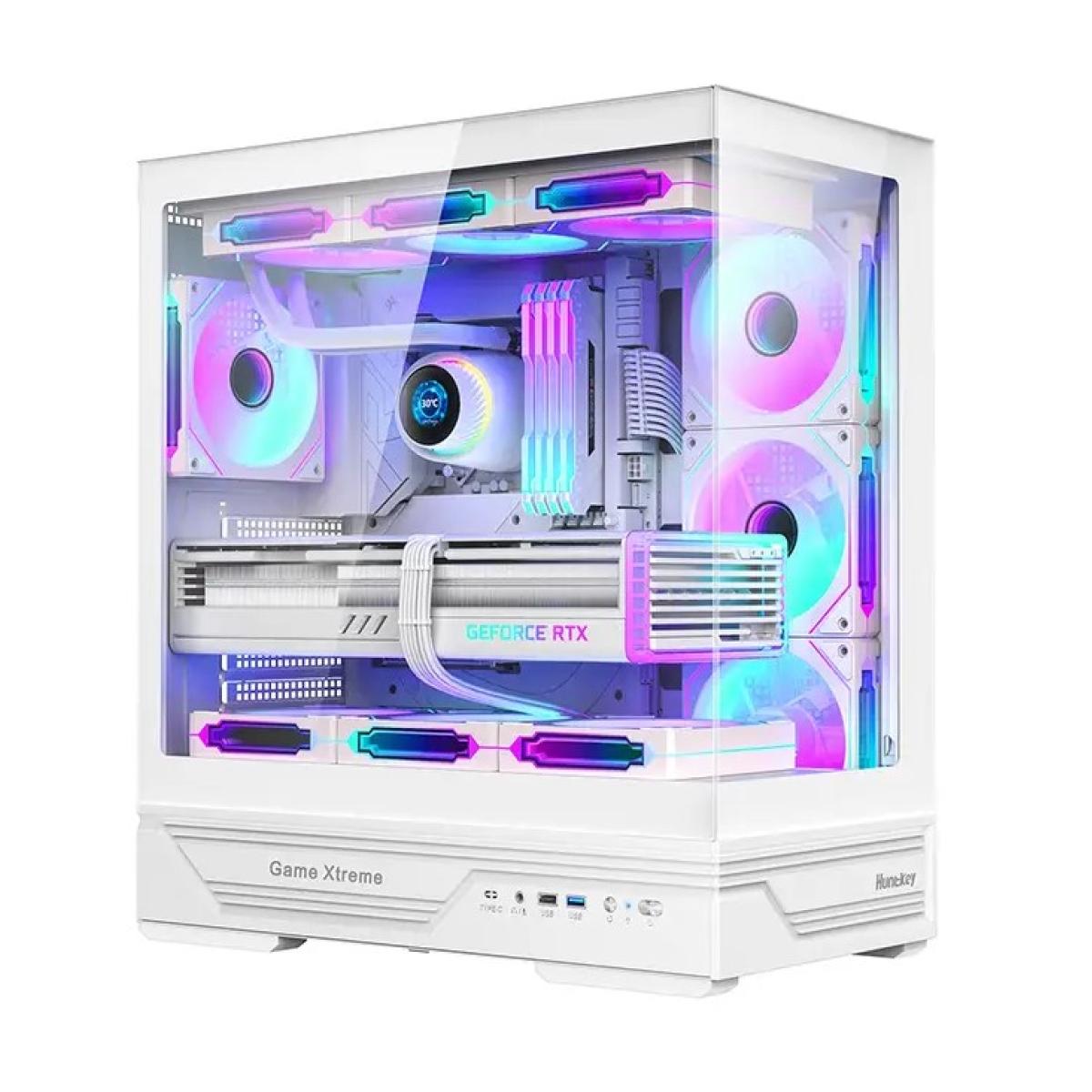 Huntkey GX760A Gaming Case Fortune Full View Black & White 2 Huntkey GX760A Gaming Case